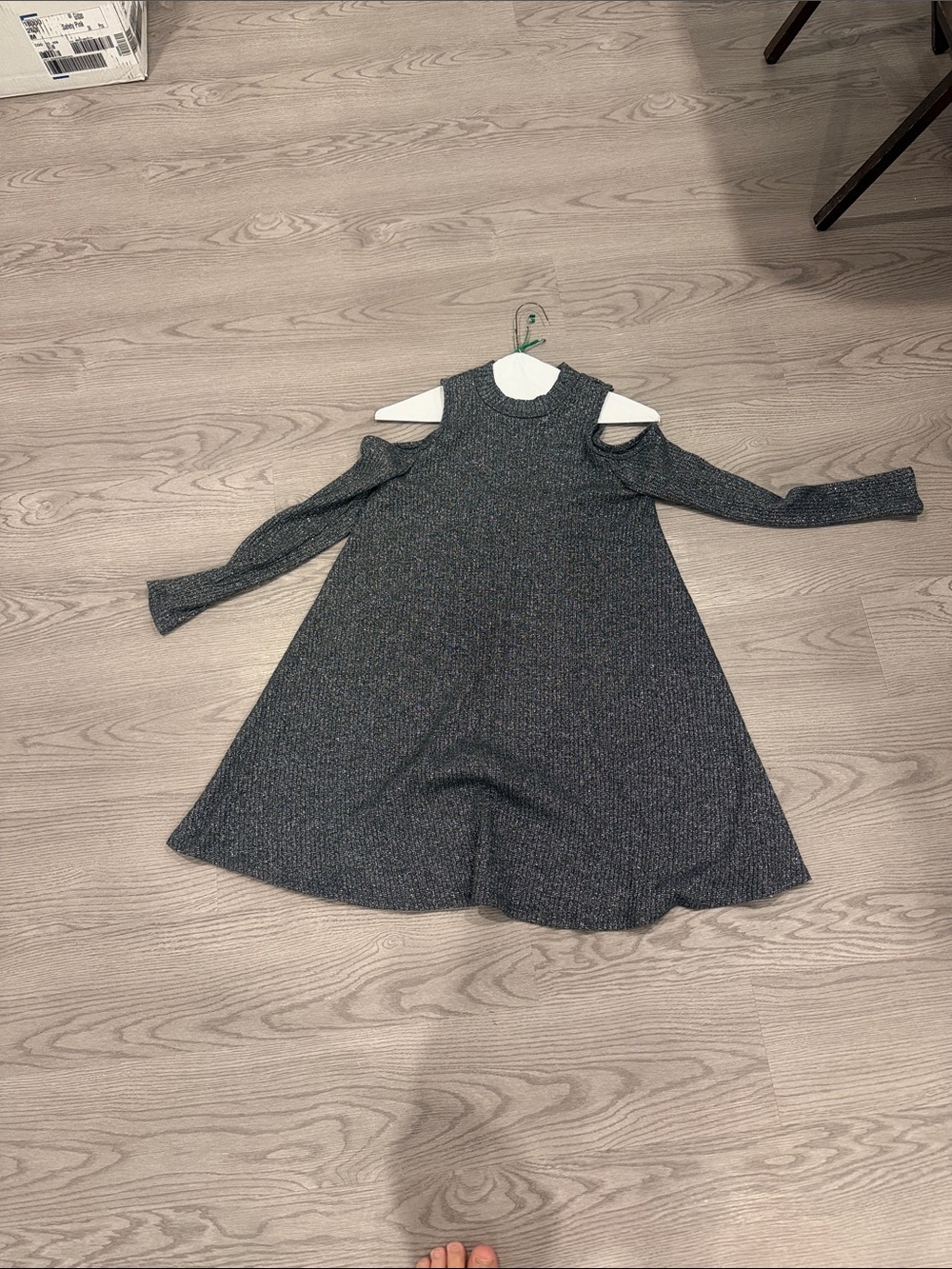 Woman’s Cold-Shoulder Knit Swing Dress - Gray